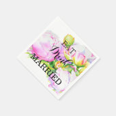 Elegante roze witte pioen florale waterverf servetten (Hoek)