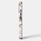 Elegante Roze Witte Pioenbloemen iPhone case (Achterkant / Links)