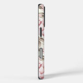 Elegante Roze Witte Pioenbloemen iPhone case (Achterkant / Rechts)