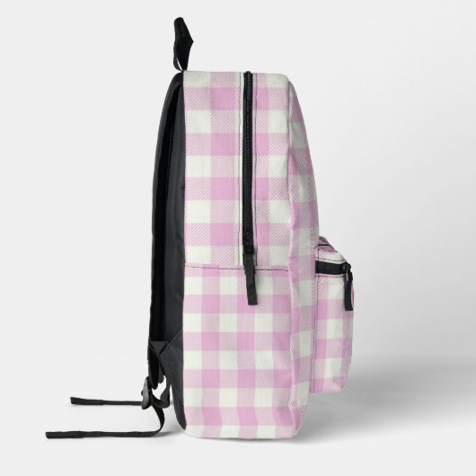 Elegante roze witte plaid roze bloesem personalise bedrukte rugzak (Links)