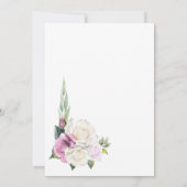 Elegante Roze Witte Roos Bloemen Boog Huwelijk Kaart (Achterkant)