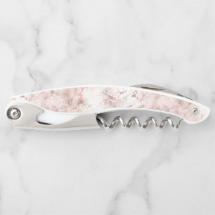 Elegante roze witte roosgouden marmeren textuur kurkentrekker