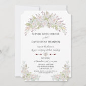 Elegante Roze Witte Rozen Burgundy Bruiloft Kaart (Voorkant)