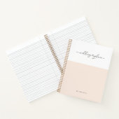 Elegante Roze Witte Script Krullen Hart Trouwen Notitieboek (Binnen)