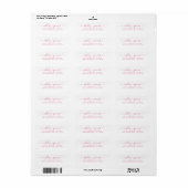 Elegante Roze Witte Trouw Retouradres Script Etiket (Full Sheet)