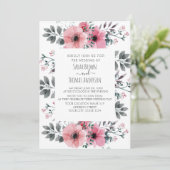 ELEGANTE ROZE & WITTE UITNODIGING (Staand voorkant)