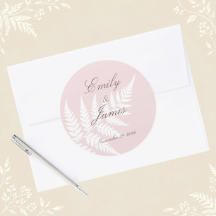 Elegante Roze Witte Varentrouw Ronde Sticker