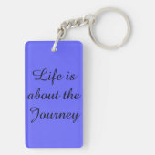 Elegante roze witte waterverf bloemen hollyhocks sleutelhanger (achterkant)