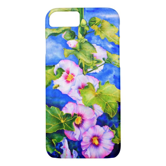 Elegante roze witte waterverf bloementuin Case-Mate iPhone case (Achterkant)