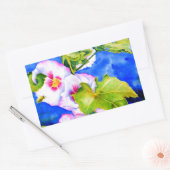 Elegante roze witte waterverf bloementuin rechthoekige sticker (Envelop)