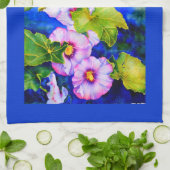 Elegante roze witte waterverf bloementuin theedoek (Gevouwen)