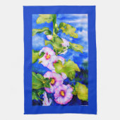 Elegante roze witte waterverf bloementuin theedoek (Verticaal)