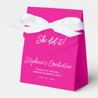Elegante Roze Ze Heeft Het Gedaan Afsluitingsfeest Bedankdoosjes