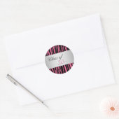 Elegante Roze Zebra Afstudeer Stickers (Envelop)