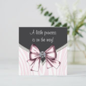 Elegante Roze Zebra Baby Shower Kaart (Staand voorkant)