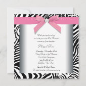 Elegante roze Zebra Bat Mitzvah Kaart (Achterkant)