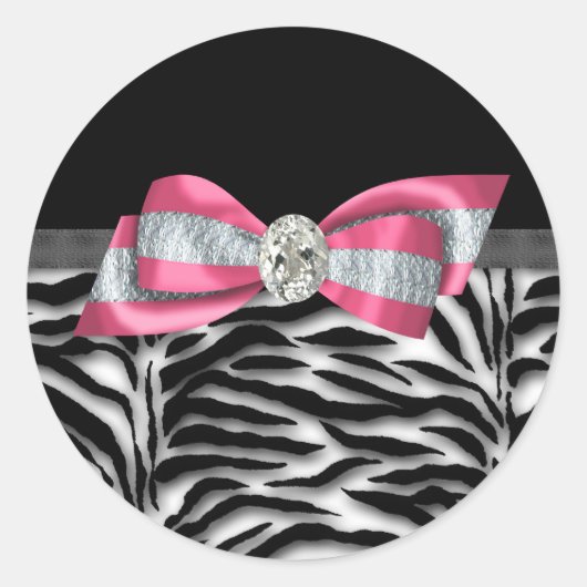 Elegante roze Zebra Stickers (Voorkant)