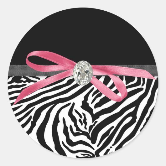 Elegante roze Zebra Stickers (Voorkant)