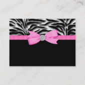 Elegante Roze Zebra Visitekaartjes (Achterkant)