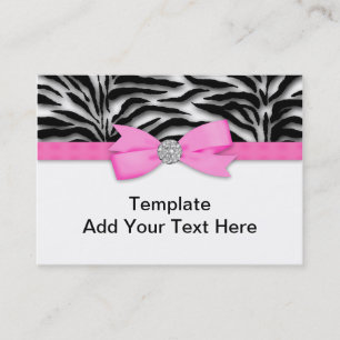 Elegante Roze Zebra Visitekaartjes
