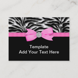 Elegante Roze Zebra Zakelijke Kaarten Visitekaartje