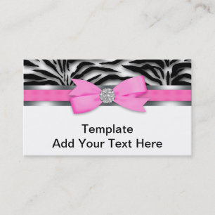 Elegante Roze Zebra Zakelijke Kaarten Visitekaartje