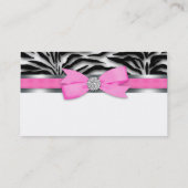 Elegante Roze Zebra Zakelijke Kaarten Visitekaartje (Achterkant)