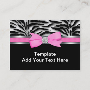 Elegante Roze Zebra Zakelijke Kaarten Visitekaartje
