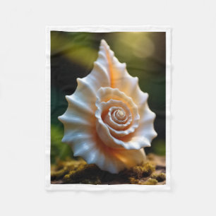 Elegante Roze Zeeschelp Natuur Vlies Babydeken Fleece Deken