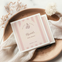 Elegante Roze Zeilboot 'Baby On Board' Baby Shower