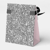 Elegante Roze Zilver Glitter Monogram Naam Lettert Bedankdoosjes (Achterkant)