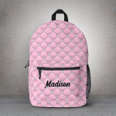 Elegante roze zilveren faux glitter druppels monog bedrukte rugzak