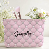 Elegante roze zilveren faux glitter druppels monog etui