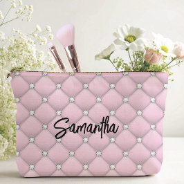 Elegante roze zilveren faux glitter druppels monog etui