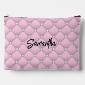 Elegante roze zilveren faux glitter druppels monog etui (Voorkant)