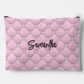 Elegante roze zilveren faux glitter druppels monog etui (Achterkant)