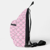 Elegante roze zilveren faux glitter druppels monog sling bag (Rechts)
