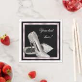 Elegante Roze Zilveren Glitter Hoge Hak Servet (Insitu)