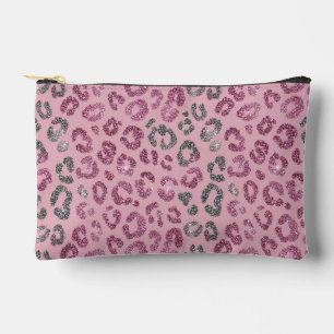 Elegante roze zilveren glitter luipaard op roze go etui