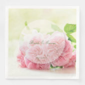 Elegante Roze Zomer Roos Bruiloft Servetten (Voorkant)