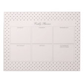 Elegante roze zwart gestippelde grote scheurblok p notitieblok (Voorkant)