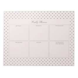 Elegante roze zwart gestippelde grote scheurblok p notitieblok