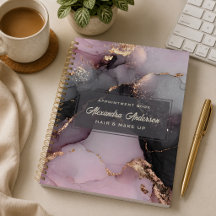 Elegante Roze Zwart Goud Glitter Agate Marmer