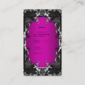 Elegante Roze Zwart Zilver Glamour Visitekaartje (Achterkant)