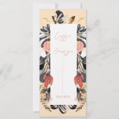 Elegante Roze & Zwarte Bloemige Huwelijksprogramma Kaart (Voorkant)