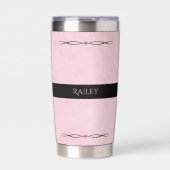 Elegante Roze Zwarte Reisbeker Geïsoleerde Drinkbeker (Voorkant)