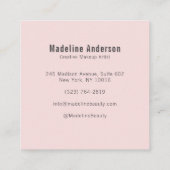 Elegante roze zwarte script 3 foto make-up vierkante visitekaartje (Achterkant)