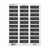 Elegante Roze Zwarte Script Monogram Adres Etiket (Full Sheet)