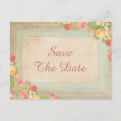 Elegante  Rozen 40e Save The Date Aankondigingskaart (Voorkant)