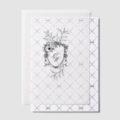 Elegante Rozen Antiek Kalligrafie Monogram Crest Vellum Uitnodigingen (Offset (Uitnodiging))